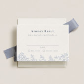 Forest Grove Dusty Blue Wedding RSVP Kaart