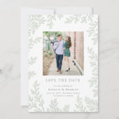 Forest Grove Sage Green Photo Bewaar de datum Kaart (Voorkant)