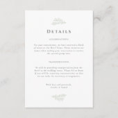 Forest Grove Sage Green Wedding Details Informatiekaartje (Voorkant)