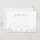 Forest Grove Sage Green Wedding RSVP Kaart (Voorkant)