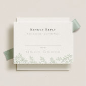 Forest Grove Sage Green Wedding RSVP Kaart