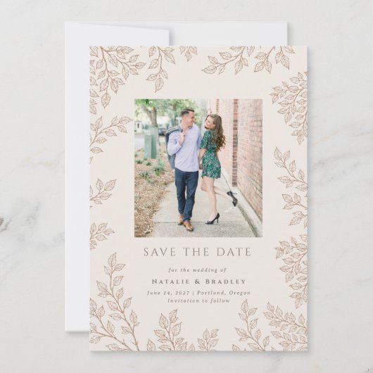 Forest Grove Wedding Photo Bewaar de datum Kaart (Voorkant)