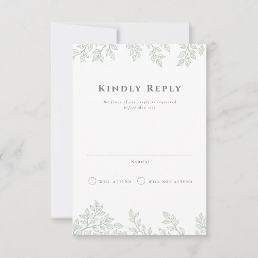 Forest Grove Wedding Vertical RSVP Kaart (Voorkant)