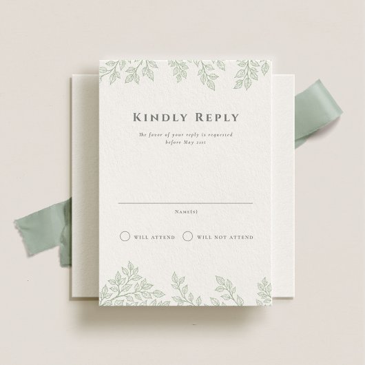 Forest Grove Wedding Vertical RSVP Kaart