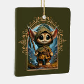 Forest Guardian Kat – Een grillig fantasiedier Keramisch Ornament (Rechts)