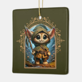 Forest Guardian Kat – Een grillig fantasiedier Keramisch Ornament (Links)