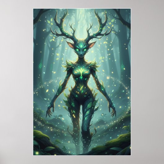 Forest Guardian Spirit Fantasy Art Poster (Voorkant)