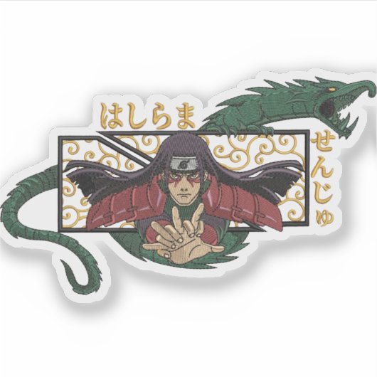 🌿 Forest Guardian Sticker – Anime-Inspired Warrio (Voorkant)