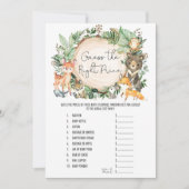 Forest Guess de juiste prijs Baby shower Game Kaar Kaart (Voorkant)