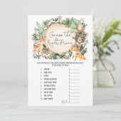 Forest Guess de juiste prijs Baby shower Game Kaar Kaart (Staand voorkant)
