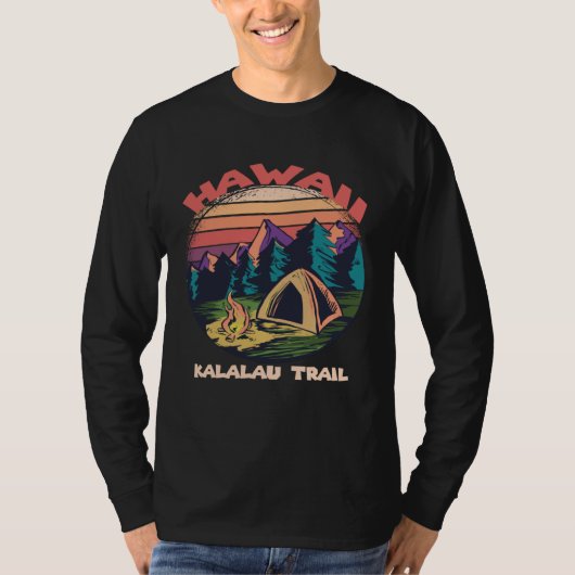 Forest Hawaii Kalalau Trail Camping Nature Hiking T-shirt (Voorkant)