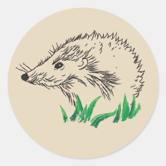 Forest Hedgehog Art Sticker (Voorkant)