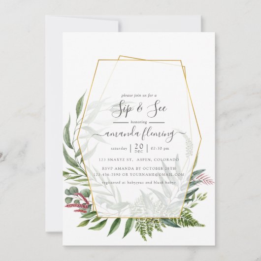 Forest Herbarium Geometric Sip and See Kaart (Voorkant)