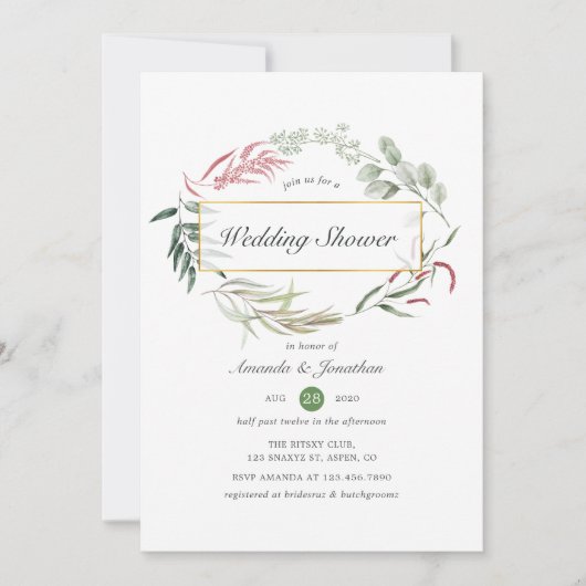 Forest Herbarium Geometrische bruiloft douche Kaart (Voorkant)