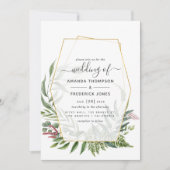 Forest Herbarium Geometrische bruiloft Kaart (Voorkant)