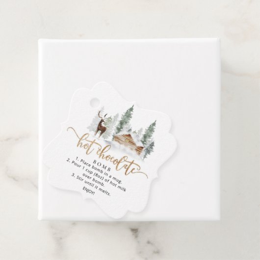 Forest hert Hot Chocolate Bomb Bedankjes Labels (In situ)