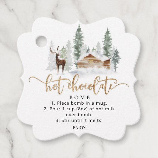 Forest hert Hot Chocolate Bomb Bedankjes Labels (Voorkant)