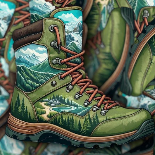 Forest Hiking Boot Vinyl Sticker | Die-Cut Sticker