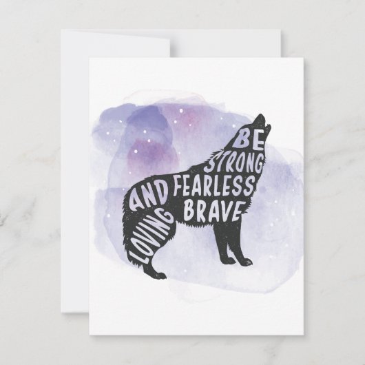 Forest Howling Wolf Art Lover Invitation Kaart (Voorkant)