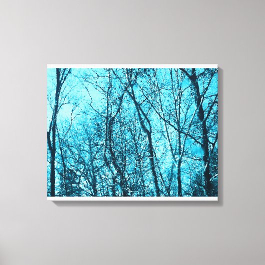 Forest In Azure Canvas Afdruk (Voorkant)
