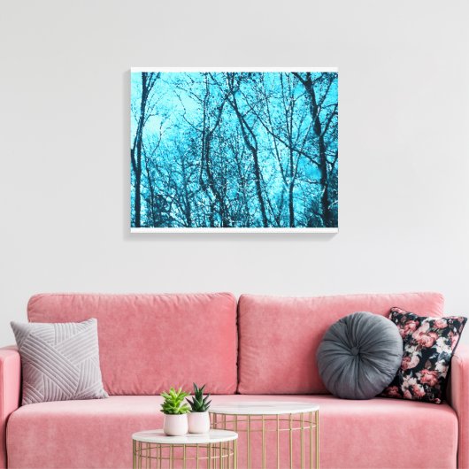 Forest In Azure Canvas Afdruk (Insitu (Woonkamer))