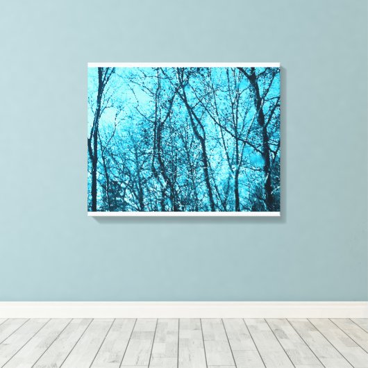 Forest In Azure Canvas Afdruk (Insitu (Houten vloer))