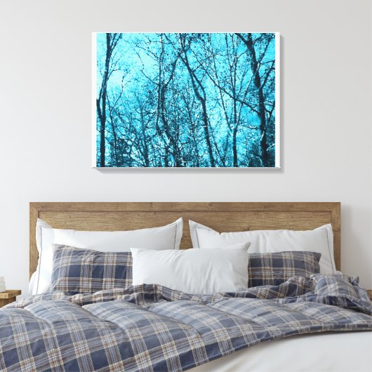 Forest In Azure Canvas Afdruk (Insitu (Slaapkamer))