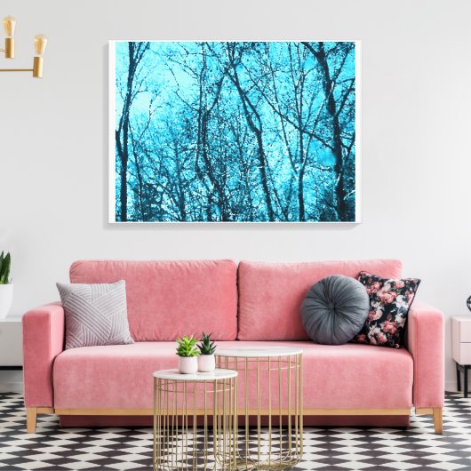 Forest In Azure Canvas Afdruk (Insitu (Woonkamer))