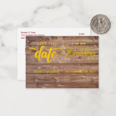 Forest-Inspired Save the Date: een rustiek ontwerp Notitiekaartje (Voorkant / Achterkant in situ)