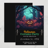 Forest Jack-O' lantaarn zwart Halloween Kaart (Voorkant / Achterkant)