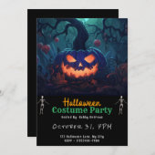 Forest Jack-O' lantaarn zwart Halloween Kaart (Voorkant / Achterkant)