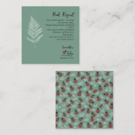 Forest Ladybugs Groen Baby shower Boekaanvraag Informatiekaartje