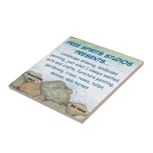 Forest Lake Art Tile Tegeltje (Zijkant)