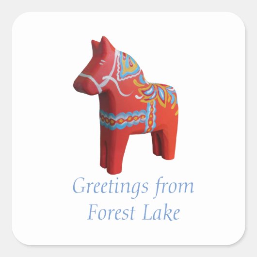Forest Lake Dala Horse Sticker (Voorkant)