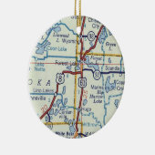 Forest Lake MN Retro Map Keramisch Ornament (Rechts)
