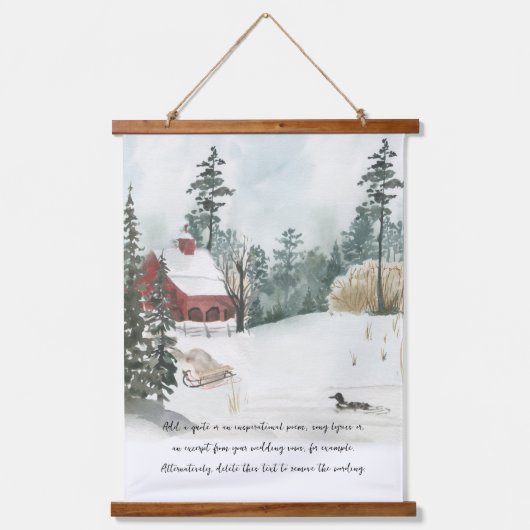 Forest Lakehouse Waterverf Optionele formulering Hangend Wandkleed (Voorkant 2)