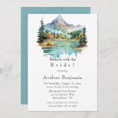 Forest Lakeside Mountain Brunch met de bruid Kaart (Voorkant / Achterkant)