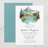 Forest Lakeside Mountain Engagement Party Kaart (Voorkant / Achterkant)