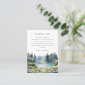 Forest Lakeside Wildflower Wedding Thank You Plaatskaartje (Staand voorkant)