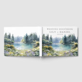 Forest Lakeside Wildflowers Floral Wedding Gastenboek (Volledig)