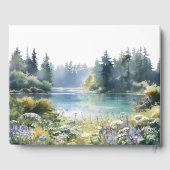 Forest Lakeside Wildflowers Floral Wedding Gastenboek (Achterkant)
