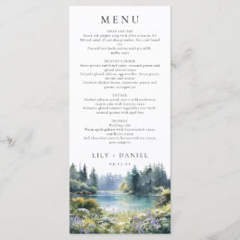 Forest Lakeside Wildflowers Floral Wedding Menu