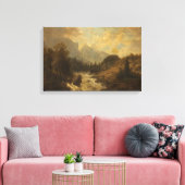 Forest Landscape Scene (door Josef Kriehuber) Canvas Afdruk (Insitu (Woonkamer))