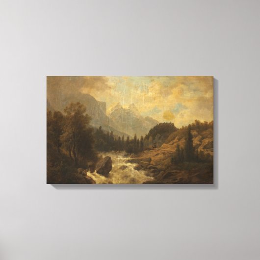 Forest Landscape Scene (door Josef Kriehuber) Canvas Afdruk (Voorkant)
