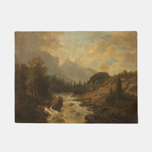 Forest Landscape Scene (door Josef Kriehuber) Deurmat (Voorkant)