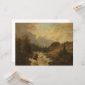 Forest Landscape Scene (door Josef Kriehuber) Kaart (Voorkant / Achterkant in situ)