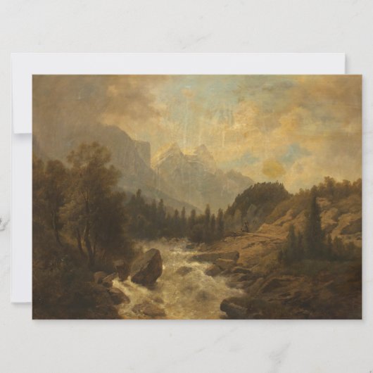 Forest Landscape Scene (door Josef Kriehuber) Kaart (Voorkant)