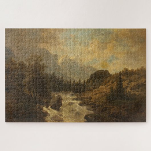 Forest Landscape Scene (door Josef Kriehuber) Legpuzzel (Horizontaal)