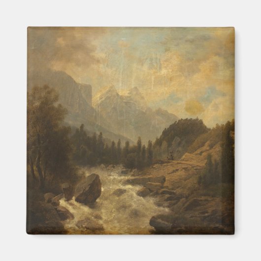 Forest Landscape Scene (door Josef Kriehuber) Magneet (Voorkant)