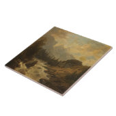 Forest Landscape Scene (door Josef Kriehuber) Tegeltje (Zijkant)